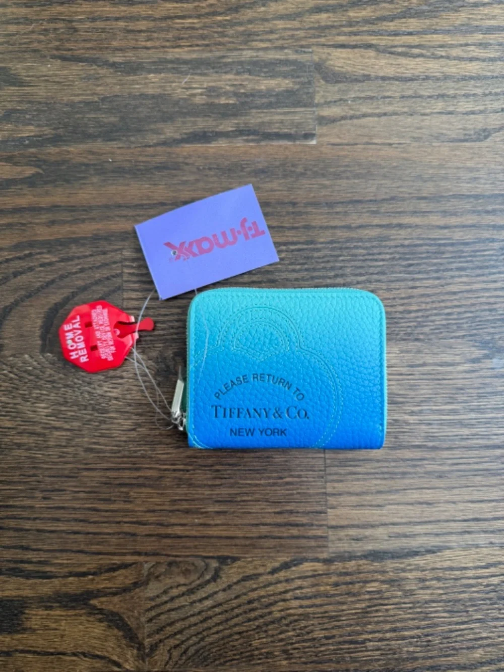 Tiffany & Co. Please Return to Tiffany Leather Zip Wallet - Ombre Blue | NWT